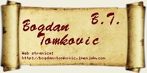 Bogdan Tomković vizit kartica